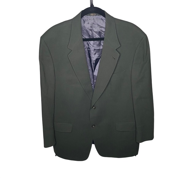 Hart Schaffner Marx Comfort Plus Blazer Charcol Gray Wool Worsted Sport Coat 44R